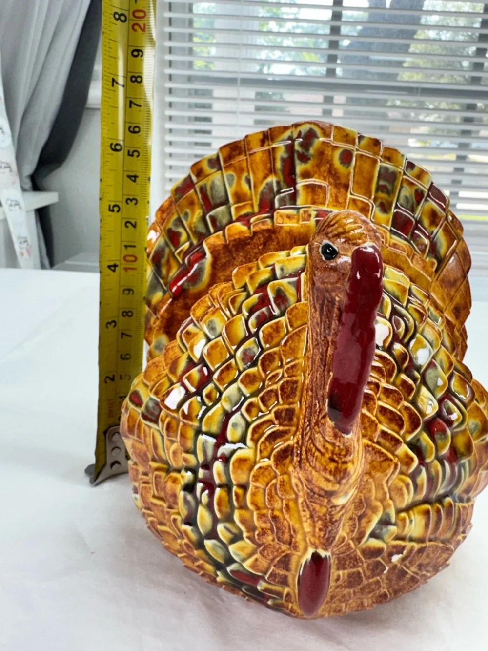 Ceramic Harvest Turkey Napkin Holder - Autumn Brown